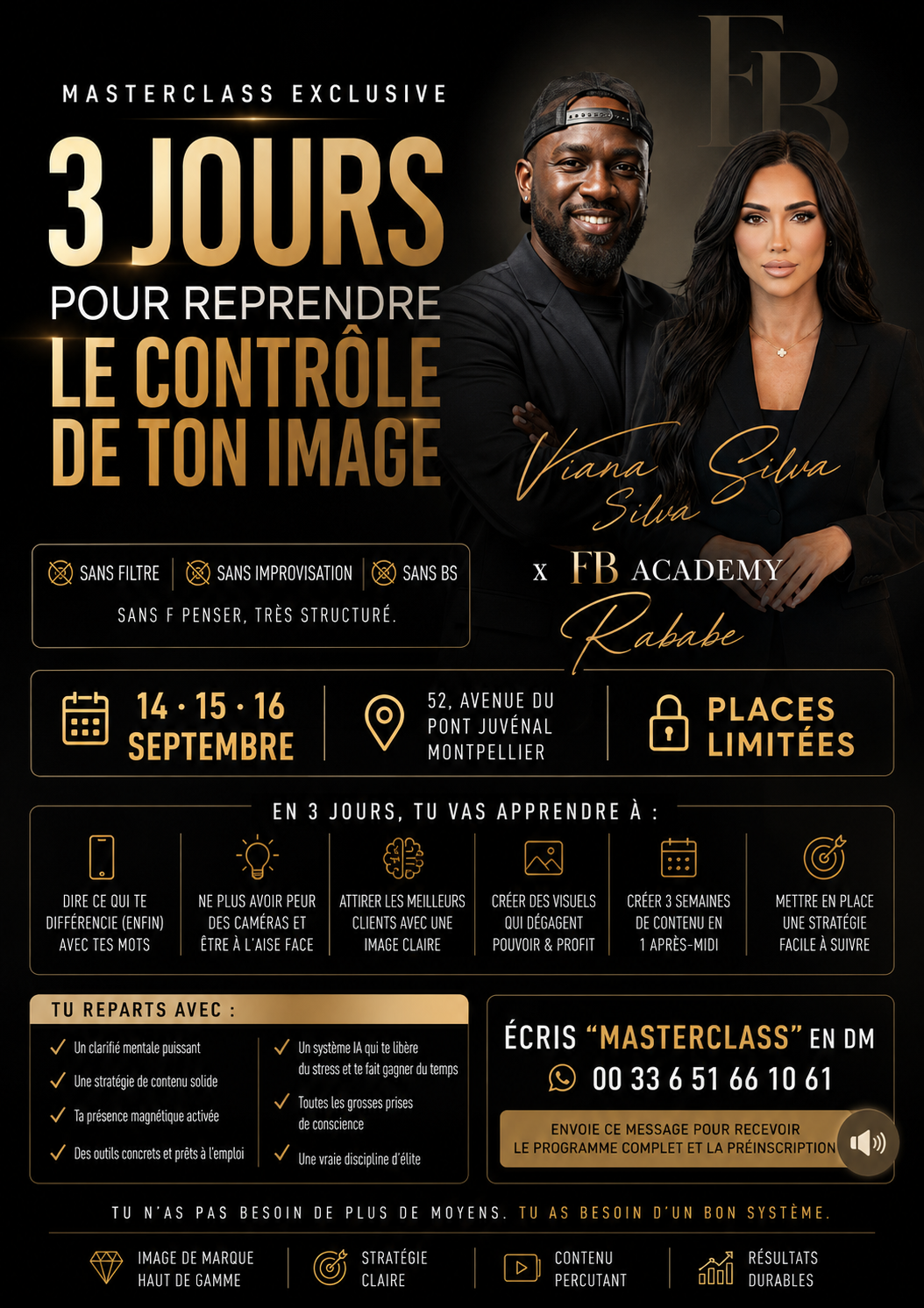 3 journées pour reprendre
le contrôle de ton image.